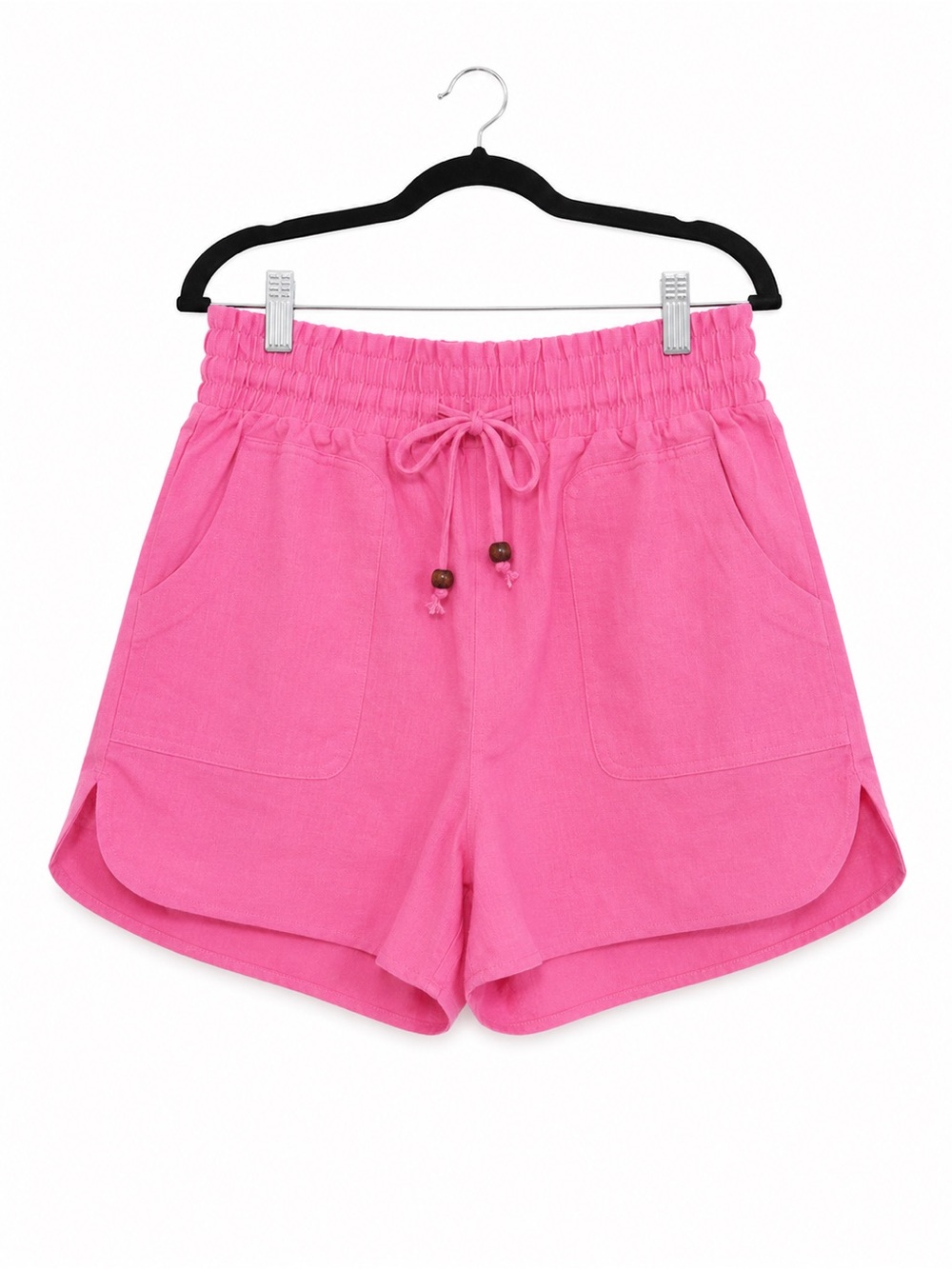 Very J Bright Pink High-Waist Elastic Shorts